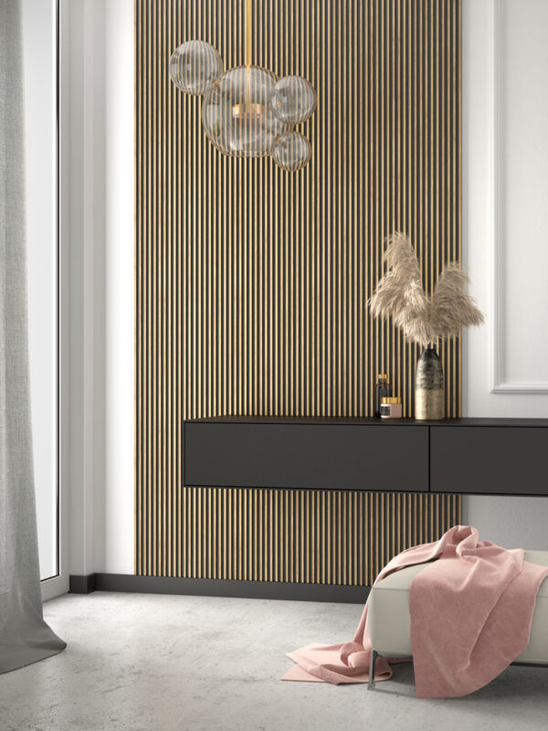 LAMELLI MOD.STRETTO LASTRA ROVERE IN POLIMERI 270X12X1,2 CM - immagine 2